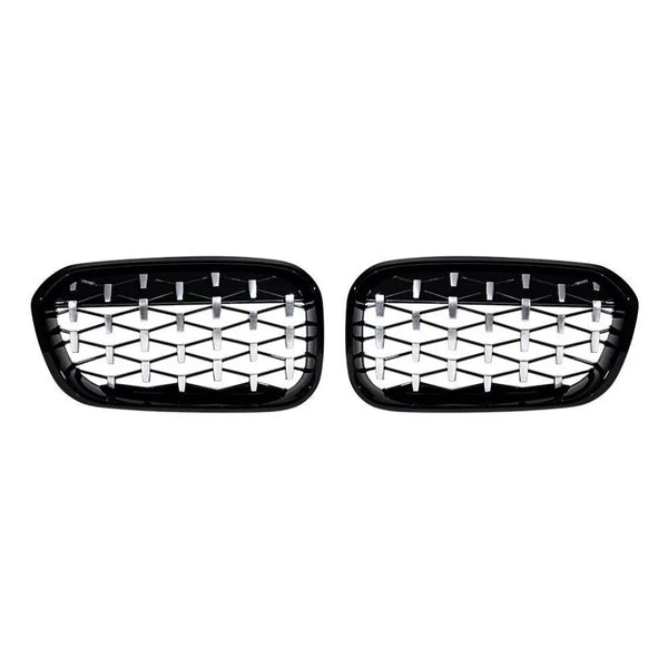 XVIP calandre de course de calandre de pare-chocs avant pour BMW série 1 F20 F21 2015-2019 Grilles noires brillantes à Double