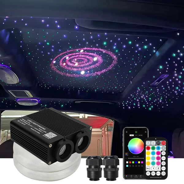 Kit ciel étoilé RGBW 32 W double tête à fibre optique — vue 2