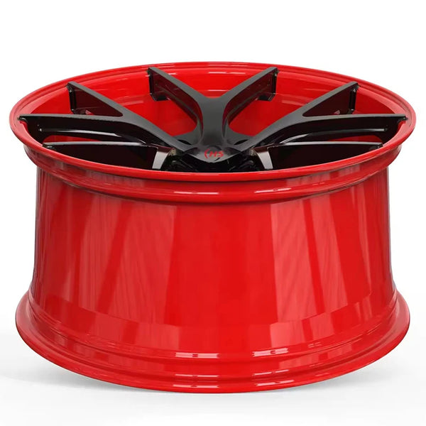 Jantes forgées T6 6601 rouges et noires, 17–20 pouces — vue 2