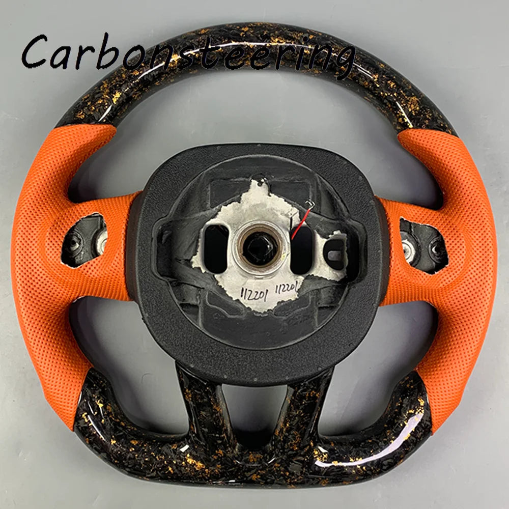 Volant en fibre de carbone forgée sur mesure pour Dodge Charger, Challenger et Hellcat SRT, avec palettes en option