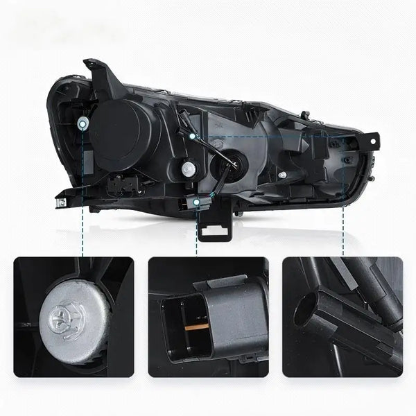 Phares LED pour Mitsubishi Lancer EVO X 2008-2020, clignotant dynamique, feux de jour DRL