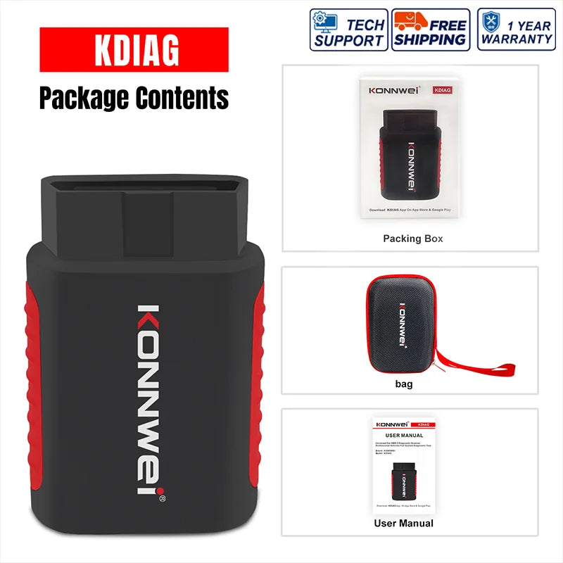 Valise diagnostic KONNWEI KDIAG Bluetooth multi-systèmes