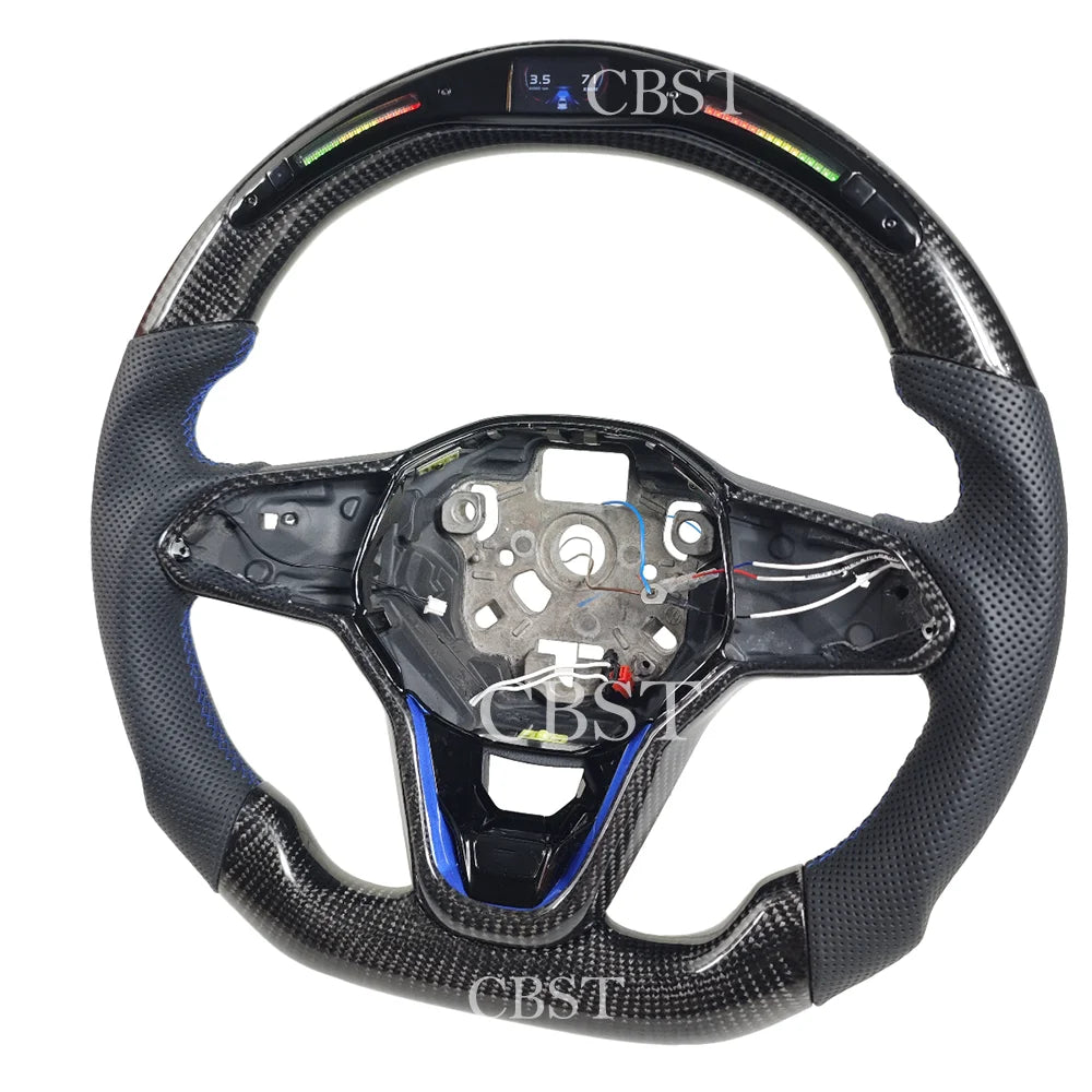 Volant Carbone LED avec Affichage du Régime pour Golf MK7/MK8 – Éclairage LED | OURANE.COM