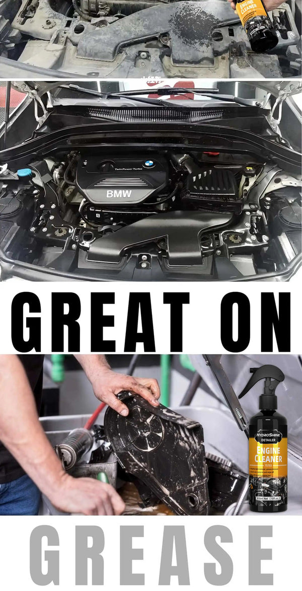Nettoyant moteur Hydroshine : Décontamination puissante pour le compartiment moteur de la voiture, outil de nettoyage, spray 
