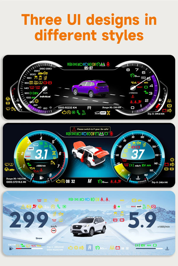 OSSURET, tableau de bord numérique LCD 12,3 pouces, -seller, pour Subaru Forester SJ 2013-2018, système Linux, CarPlay, Andro