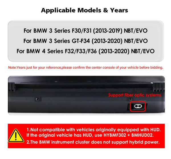 Panneau de tableau de bord LCD Hizpo pour BMW Série 3 / 4 F30 / F31 GT-F34 F32 / F33 / F36 2013-2020 NBT EVO Affichage des in