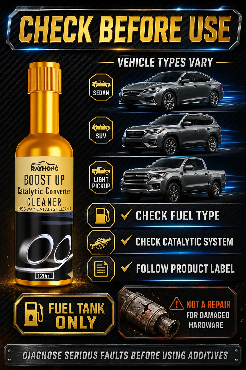 Kit de nettoyage du catalyseur automobile - Élimine les dépôts de carbone, améliore le rendement énergétique et réduit les ém