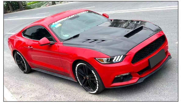 Kits de carrosserie de capot avant en Fiber de carbone pour Ford Mustang 2015 - 2017, mise à niveau de capot de moteur avant 