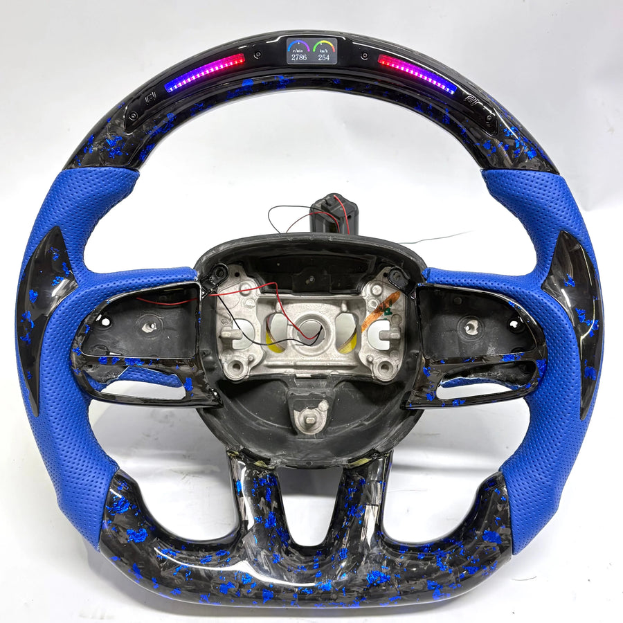 Volant en fibre de carbone et cuir sur mesure pour Dodge Charger, Challenger, Durango et Jeep Grand Cherokee SRT 2015-2024