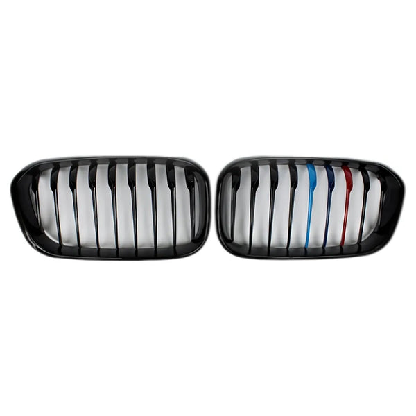 XVIP calandre de course de calandre de pare-chocs avant pour BMW série 1 F20 F21 2015-2019 Grilles noires brillantes à Double