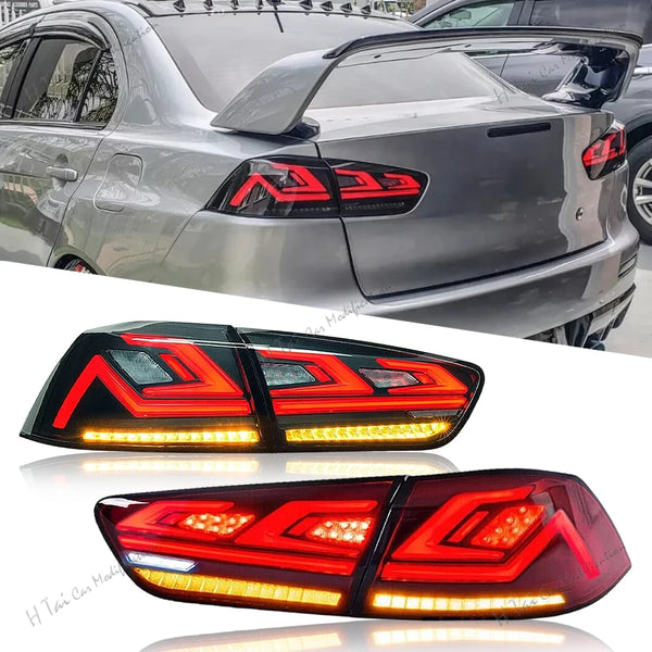 Paire de feux arrière LED pour Mitsubishi Lancer EVO X 2008-2018, clignotants dynamiques