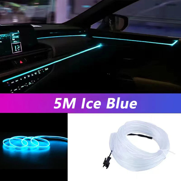 Bande lumineuse LED pour intérieur de voiture, néon, câblage EL, lampe décorative pour automobile, bricolage, lumière ambiant