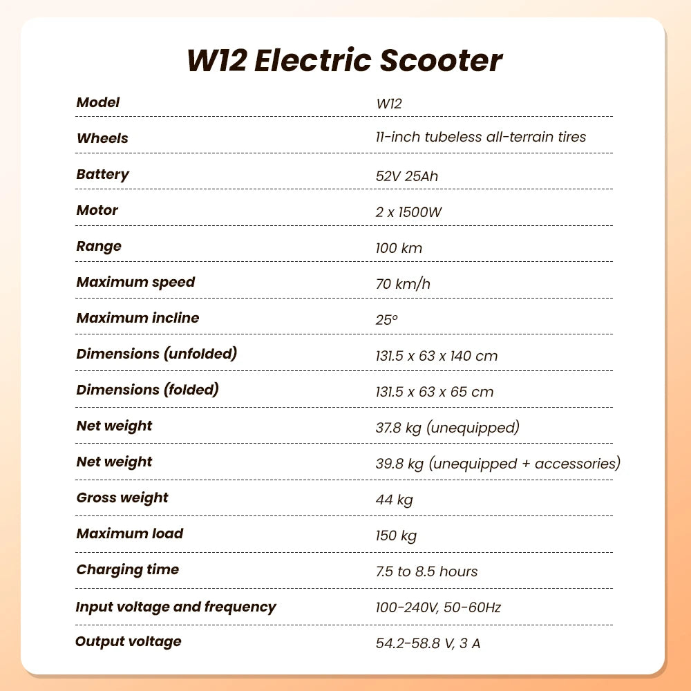 Trottinette électrique IScooter W12 3000W, double moteur, batterie lithium 52V25Ah, compatible avec application, vitesse maxi