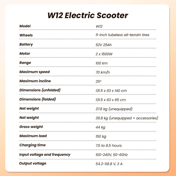 Trottinette électrique IScooter W12 3000W, double moteur, batterie lithium 52V25Ah, compatible avec application, vitesse maxi