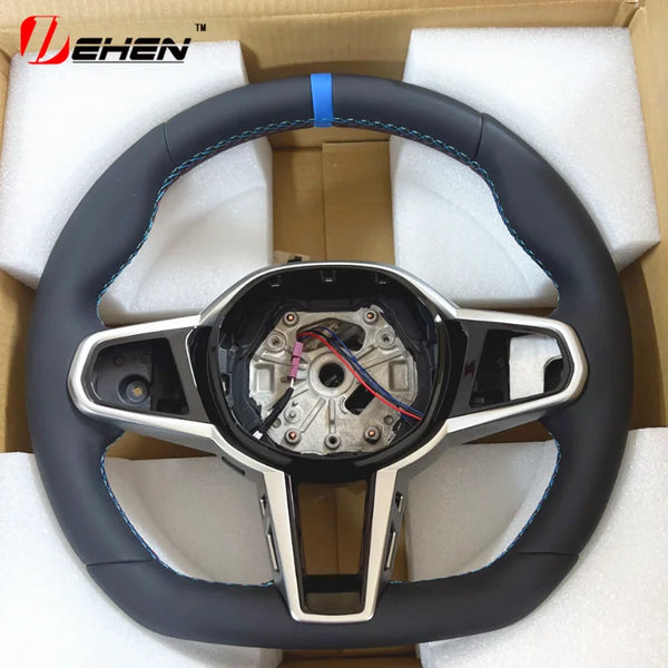 Volant en fibre de carbone CS en cuir noir pour BMW M2 M3 M4 M5 M8 X3M X4M X5M X6M F90 G80 G82 G87 Accessoire de modification