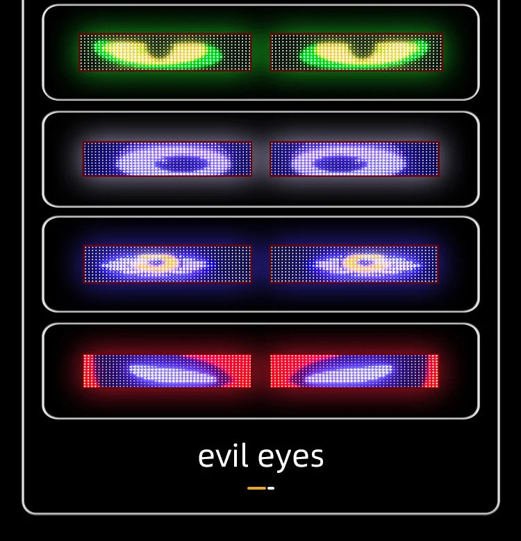 ZSQHET 200 cm LED Camion Voiture Devil Eye Grand écran Animation Motif Éclairage Affichage Pour Pare-brise LED Pixel Panneau 