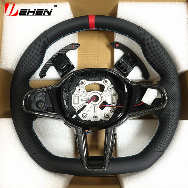Volant de voiture en cuir amélioré pour BMW Série 3 4 5 G01 G02 G05 G20 G80 G82 G22 G26 G30 G32 G87 F90 F95 Accessoires autom