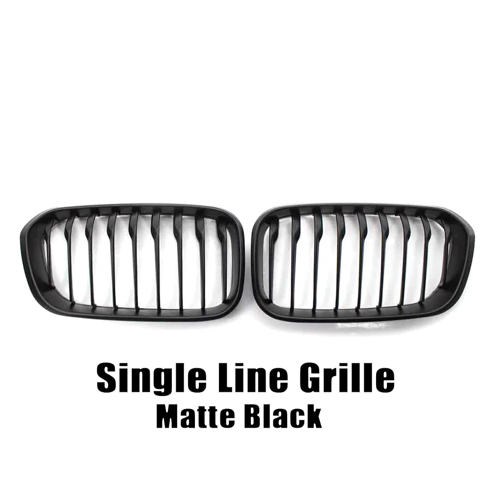 XVIP calandre de course de calandre de pare-chocs avant pour BMW série 1 F20 F21 2015-2019 Grilles noires brillantes à Double lattes de remplacement