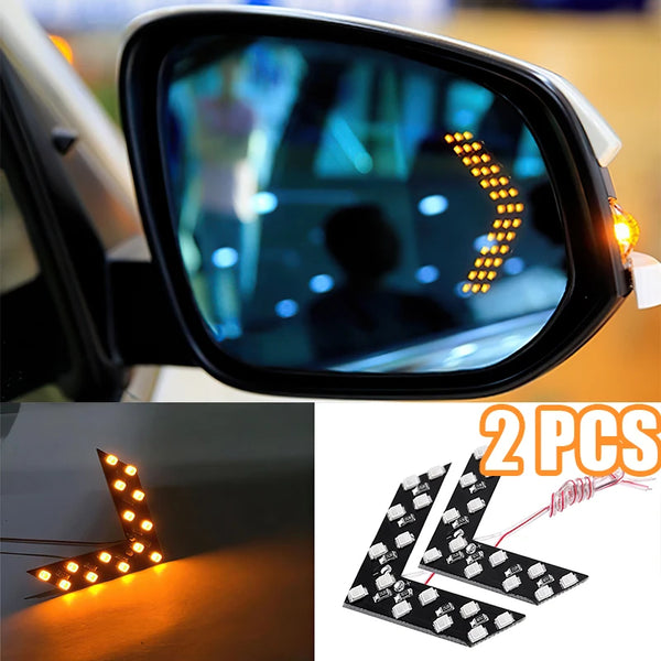 Lot de 2 clignotants LED à flèche pour rétroviseur, 12V 14 SMD – Universel