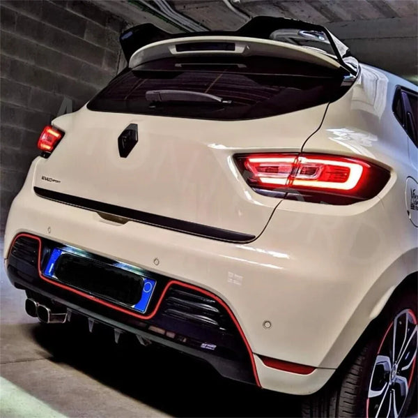 Becquet de haute qualité en Fiber de carbone / FRP, kit de carrosserie d'aile arrière de toit pour Renault Clio hayon 2013 - 
