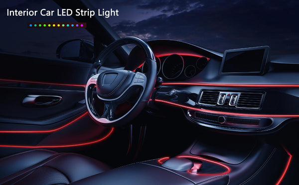 Bande lumineuse LED pour intérieur de voiture, néon, câblage EL, lampe décorative pour automobile, bricolage, lumière ambiant