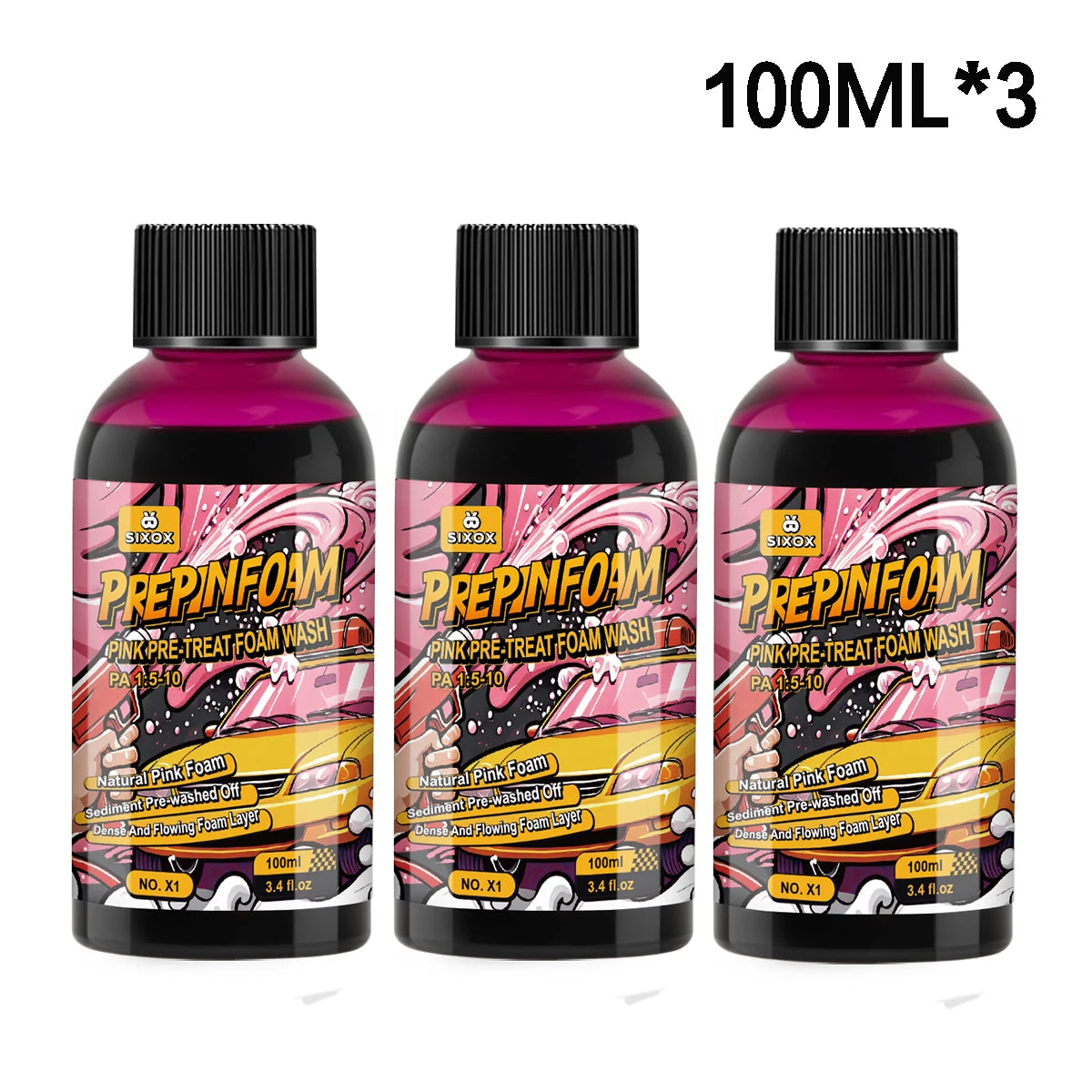 Shampoing de lavage de voiture en mousse magique rose, sédiments à haute Concentration, pré-lavé, savon de lavage de voiture, nettoyant Super mousse X1 ﻿
