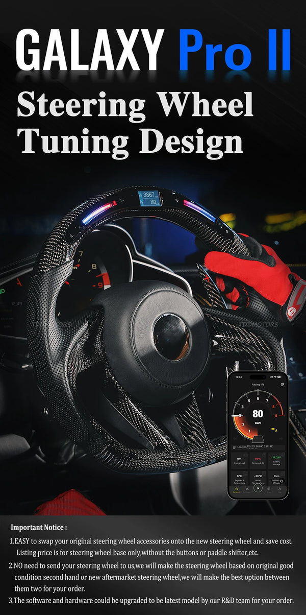 Volant LED TDD Galaxy Pro II pour BMW CS M3 G20 G21 G80 M4 G22 G23 G82 G83 M5 G30 F90 X3 / X4 G01 G02 avec icônes dynami