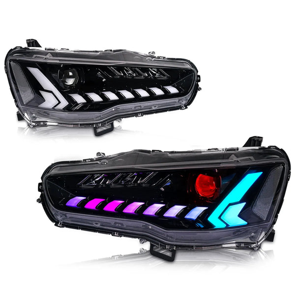 Paire de phares LED projecteur pour Mitsubishi Lancer EVO X 10e génération 2008-2020, animation dynamique