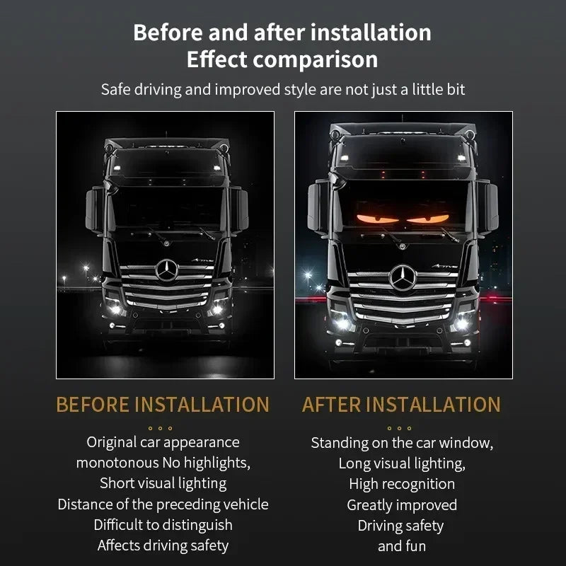 Devil's Eye Flexible Screen Truck LED Matrix Pixel Panel Éclairage Télécommande Animation Écran Éclairages for Pare-Brise Dec