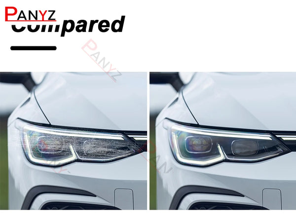 Film de protection TPU noir fumé pour lumière de sauna de voiture, teinte pour Volkswagen VW Golf 8 MK8 2020 2021, 2 pièces -