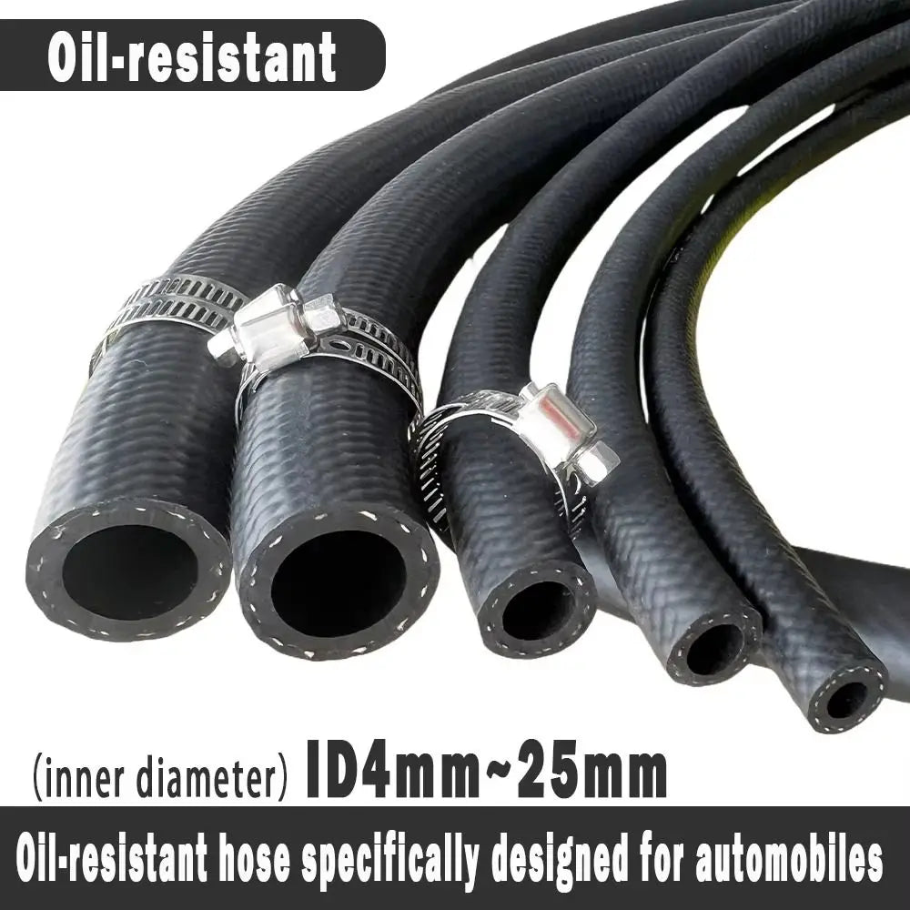 New Multifunctional Auto Durites de Carburant ID 4 5 6 8 10 12 14mm avec Pipe Clamp NBR Oil Resistant Hose Oil Pipe – Admissi