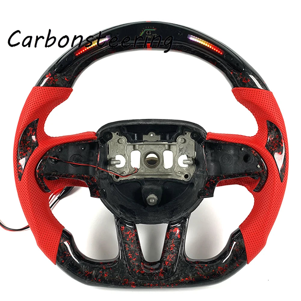 Volant en fibre de carbone forgée pour Dodge Charger et Challenger 2015+ SRT Hellcat Scat Pack, style course