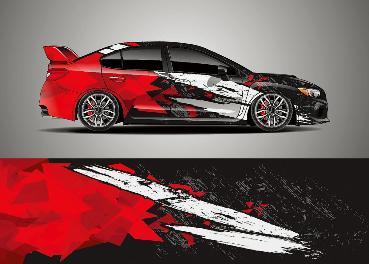 Kit Déco Vinyle Rouge Rétro pour Carrosserie – 300 × 60 cm – Carrosserie & style | OURANE.COM