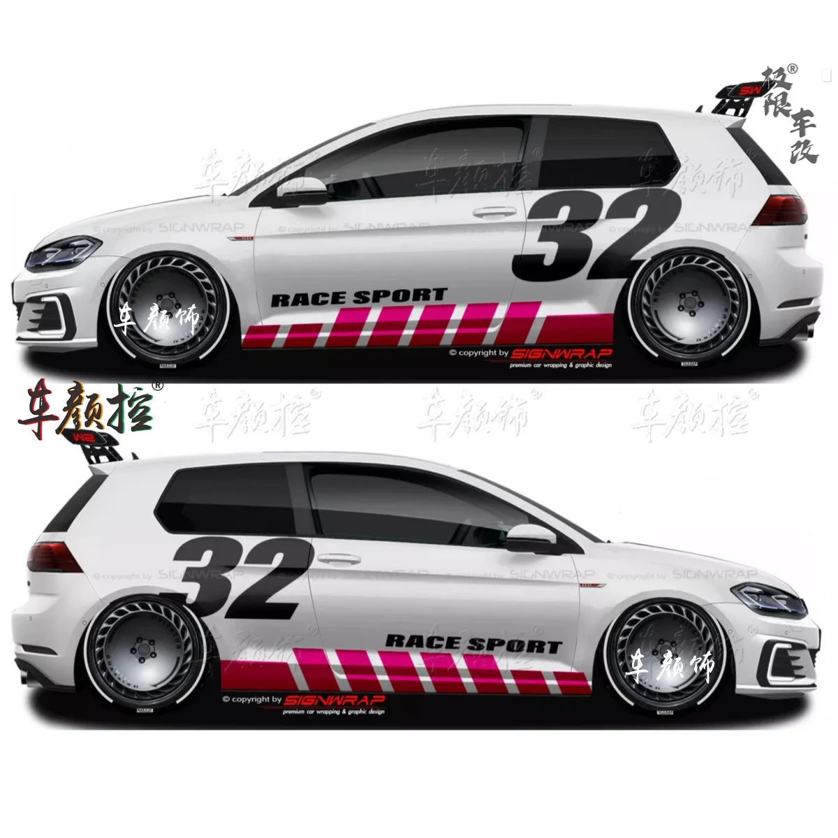 Auto Autocollants Pour Volkswagen Golf8 MK5 MK6 MK7 GTI POLO customized exterior design sporty fashionable decals Vinyl Acces