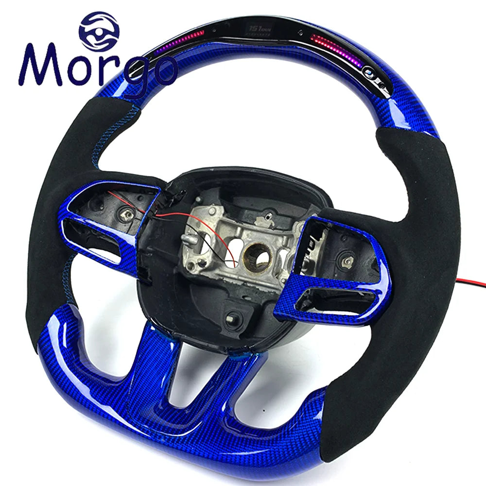 Volant en fibre de carbone avec affichage LED RPM pour Dodge Charger, Challenger et Hellcat, personnalisable