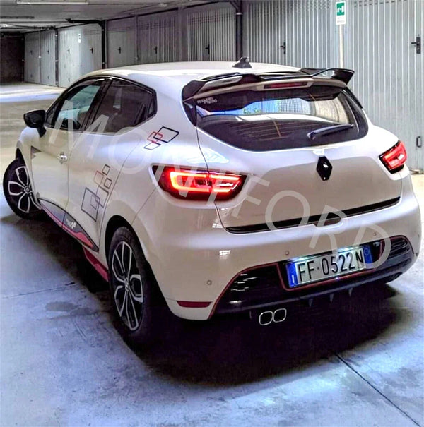 Becquet de haute qualité en Fiber de carbone / FRP, kit de carrosserie d'aile arrière de toit pour Renault Clio hayon 2013 - 