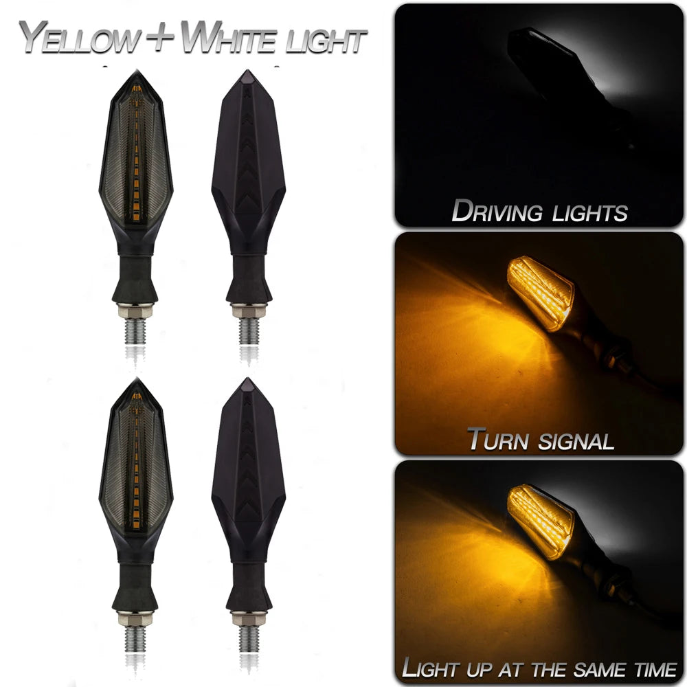 Moto LED Turn Signal Éclairages Double Side Flowing Flash Indicator Éclairages Amber Flash Lamps For Honda CBR600RR CB1000R –