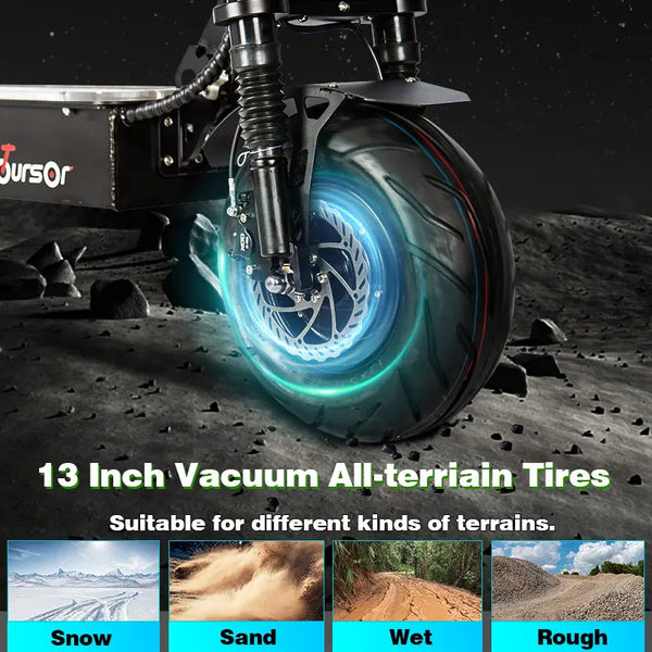 TOURSOR 10000W 13 "Scooter électrique avec siège pour adulte 72V 60V système de freinage à huile double moteur 100 KM / H vit
