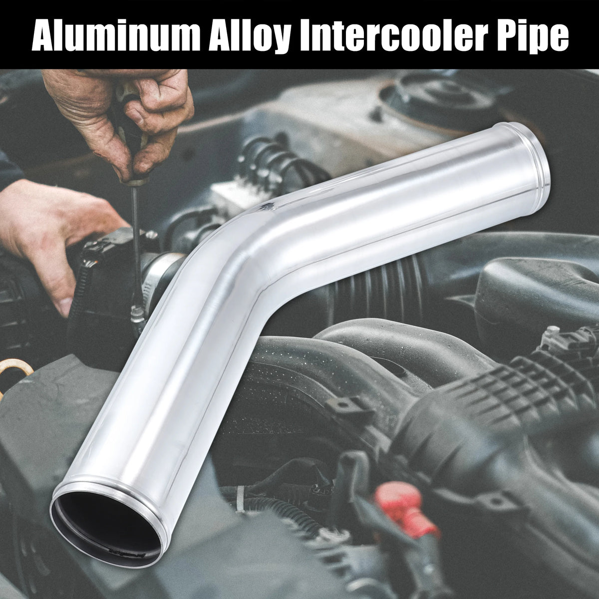 UXCELL 45 Degree Tube d’Intercooler 63mm 70mm 76mm OD 300mm 500mm Long Aluminum Alloy Tube Tube d’Intercooler Admission d’air