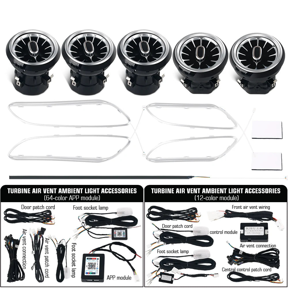 Kit Éclairage d’Ambiance 12/64 Couleurs Mercedes A, CLA et GLA – Éclairage LED | OURANE.COM