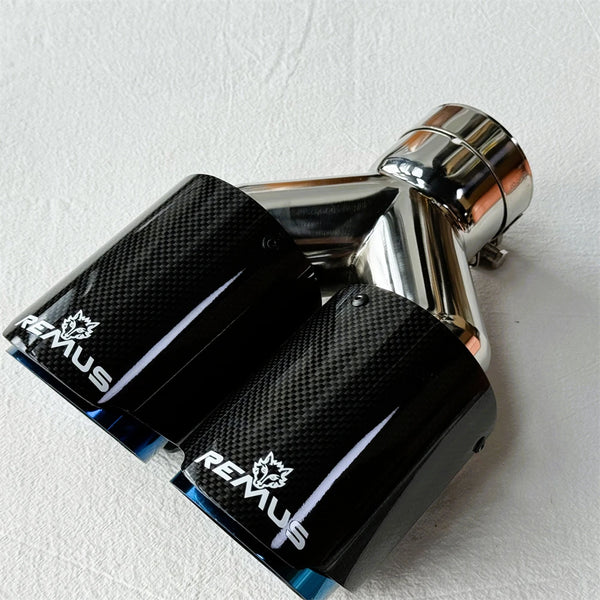 Embout double d’échappement carbone et inox 304 — vue 2