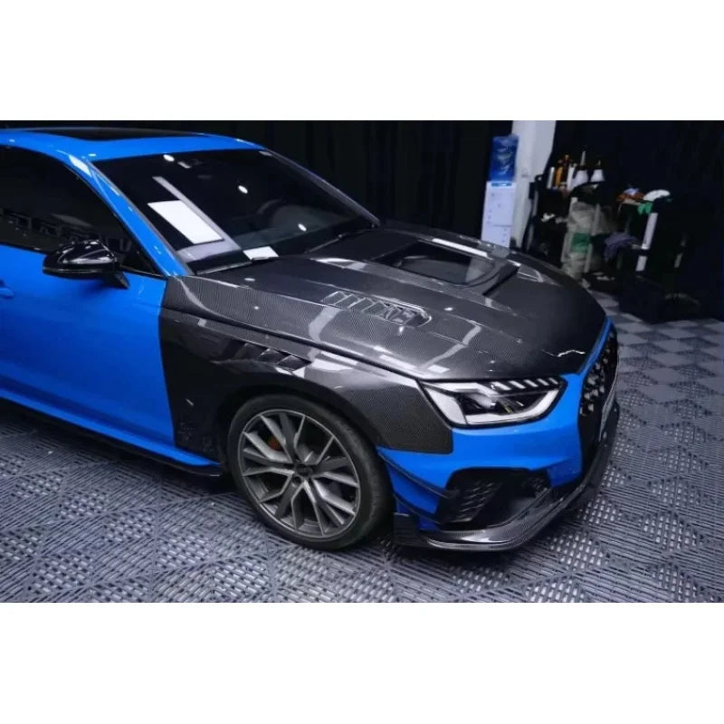 Kit carrosserie en fibre de carbone style CMST pour Audi A4, A4L et S4, 2020–2023