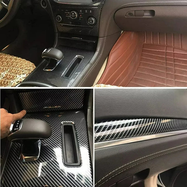 Film de décoration de moto en vinyle de Fiber de carbone, accessoires mats, autocollant noir brillant 3D 4D 5D 6D, couverture
