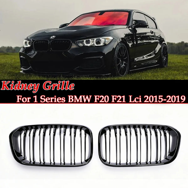 Calandre de calandre double / simple pour BMW Série 1 F20 F21 LCI 2015-2019 Noir brillant Mat Carbone Couleur M Diamant - OUR