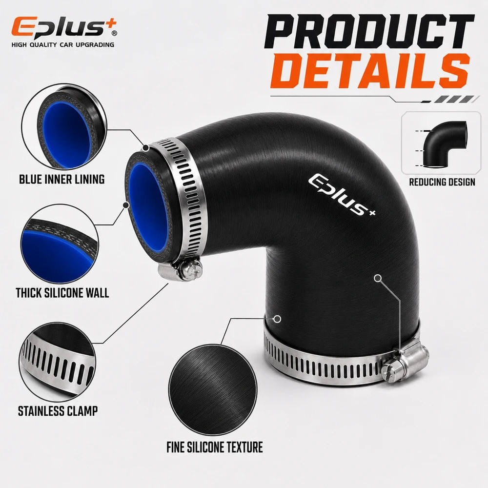 Durite Silicone Noire 90° Réductrice pour Turbo et Intercooler – Admission & performance | OURANE.COM