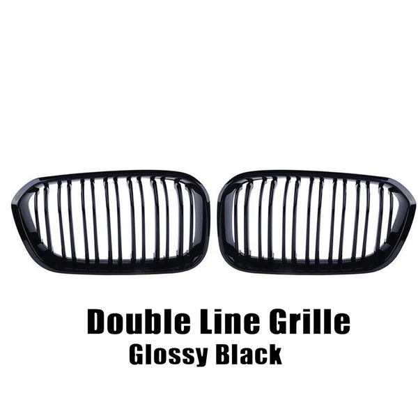 XVIP calandre de course de calandre de pare-chocs avant pour BMW série 1 F20 F21 2015-2019 Grilles noires brillantes à Double