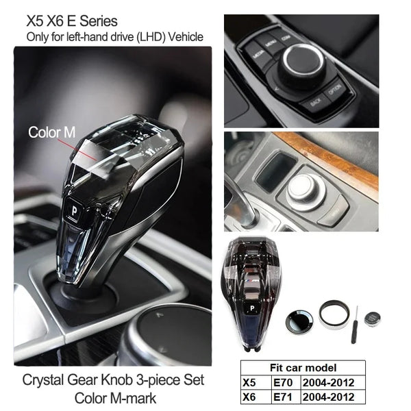 Jante Pommeau de Levier Cristal BMW – kit 3 Pièces – Série 3, 5, 6, 7 & X — OURANE