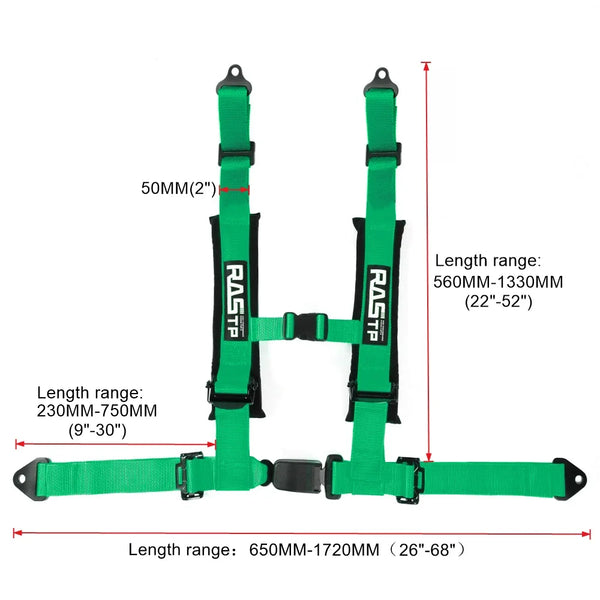 ZSRacing 2 "quatre points à dégagement rapide boulon montage course ceinture de sécurité sangle de haute qualité en Nylon épo