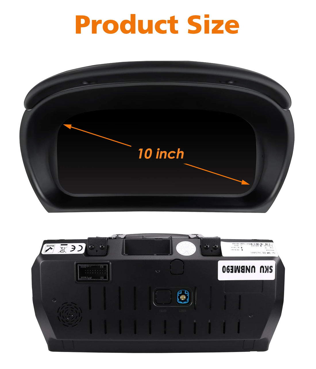 Tableau de bord numérique Hizpo Dash 10,1 pouces pour BMW Série 3 E90 / E91 / E92 / E93 2005-2012, écran LCD, compteur de vit