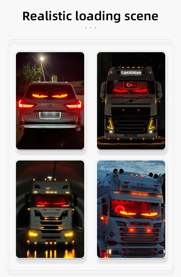 ZSQHET 200 cm LED Camion Voiture Devil Eye Grand écran Animation Motif Éclairage Affichage Pour Pare-brise LED Pixel Panneau 